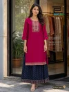 Fifa By Blue Hills Rayon Foil Printed Kurti With Skirt 
